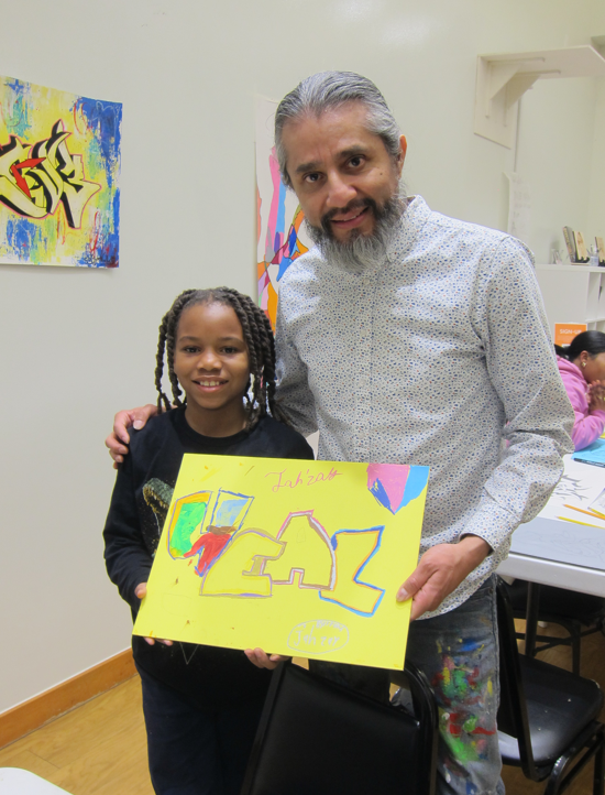 Hands-On with Graffiti Painting at Phillips@THEARC participant with Luis Del Valle